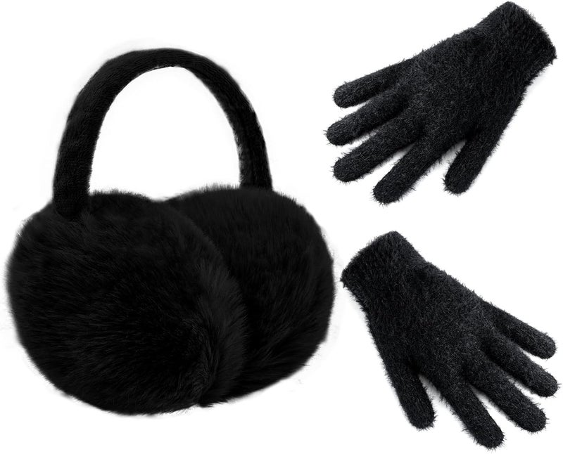 FSTEOE Winter Ear Muffs Women Warm Earmuff Girls Ear Warmers Soft Plush Outdoor Adjustable Ear Cover - Image 1
